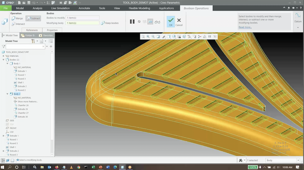 creo elements direct modeling crack