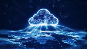 data transfer cloud computing technology concept. 